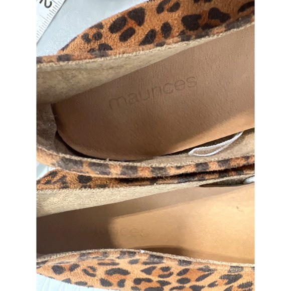 Maurices Bianca Leopard Print Front Knot Flats Womens 8 Slip-On Faux Suede Tan - Picture 8 of 10